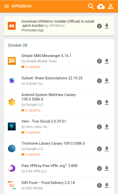 apkmirror screenshot